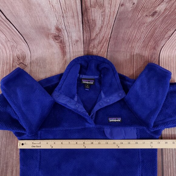 *FLAW* Patagonia Womens Size Medium Re-Tool Snap-T Pullover Sweater Blue 25442 - Picture 12 of 13